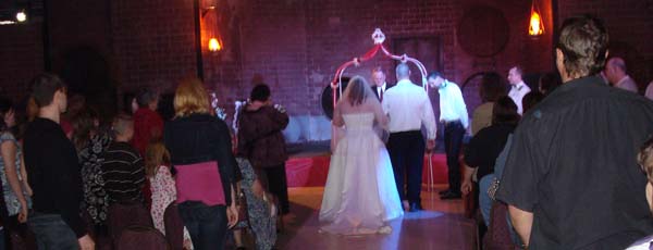 Tradition wedding ceremony in a Haunted House.